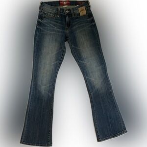 Lucky Brand Dark Blue Flare Jeans Low Rise NWT sz 26 Y2K